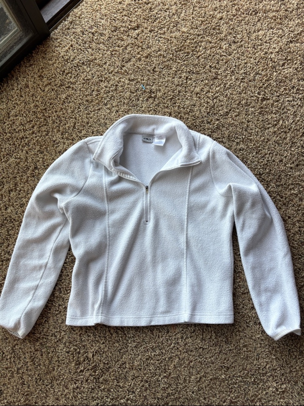 Athletic Works White Quarter-Zip Turtleneck Fleece